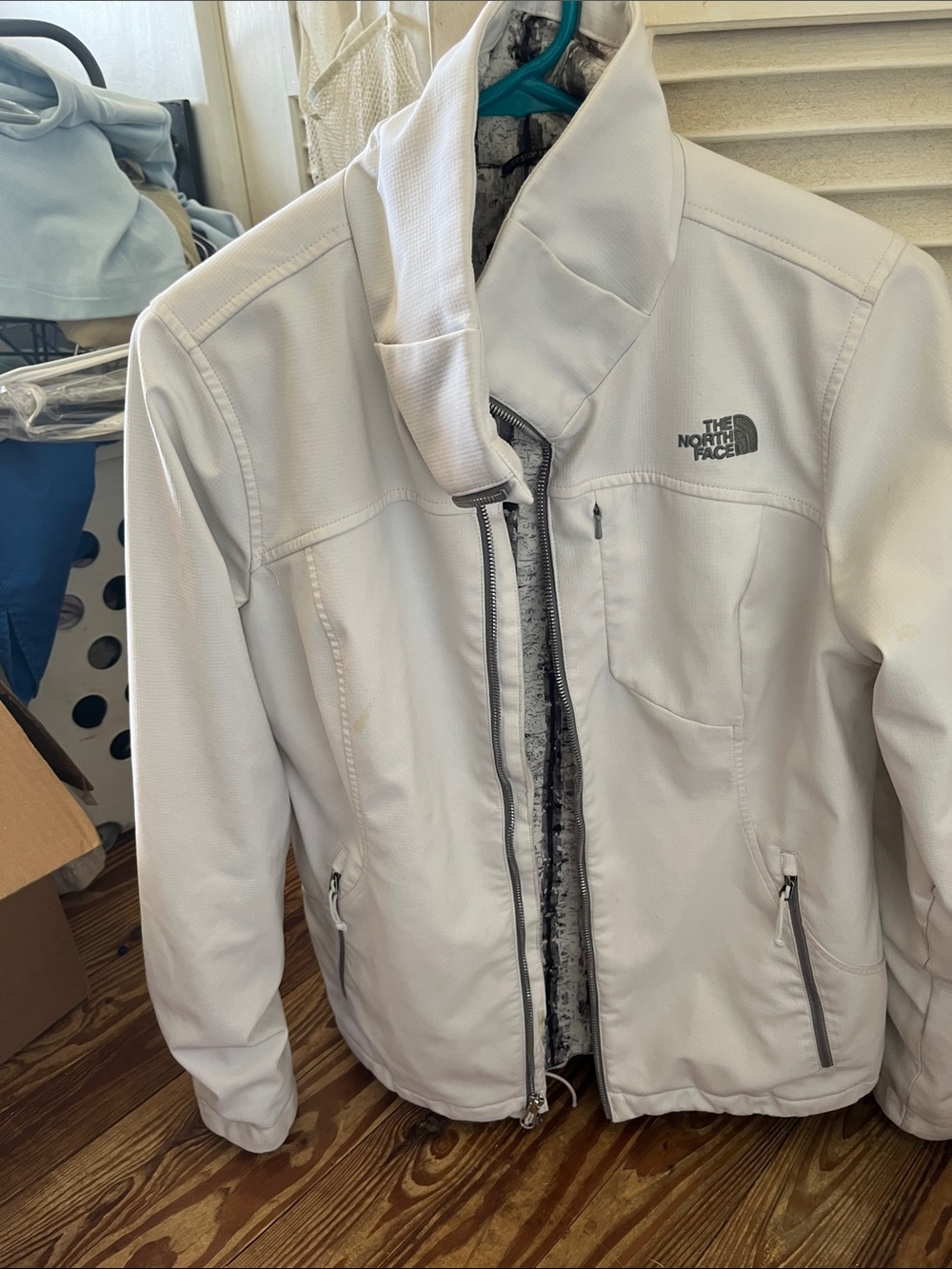 The North Face White Softshell Zip Jacket
